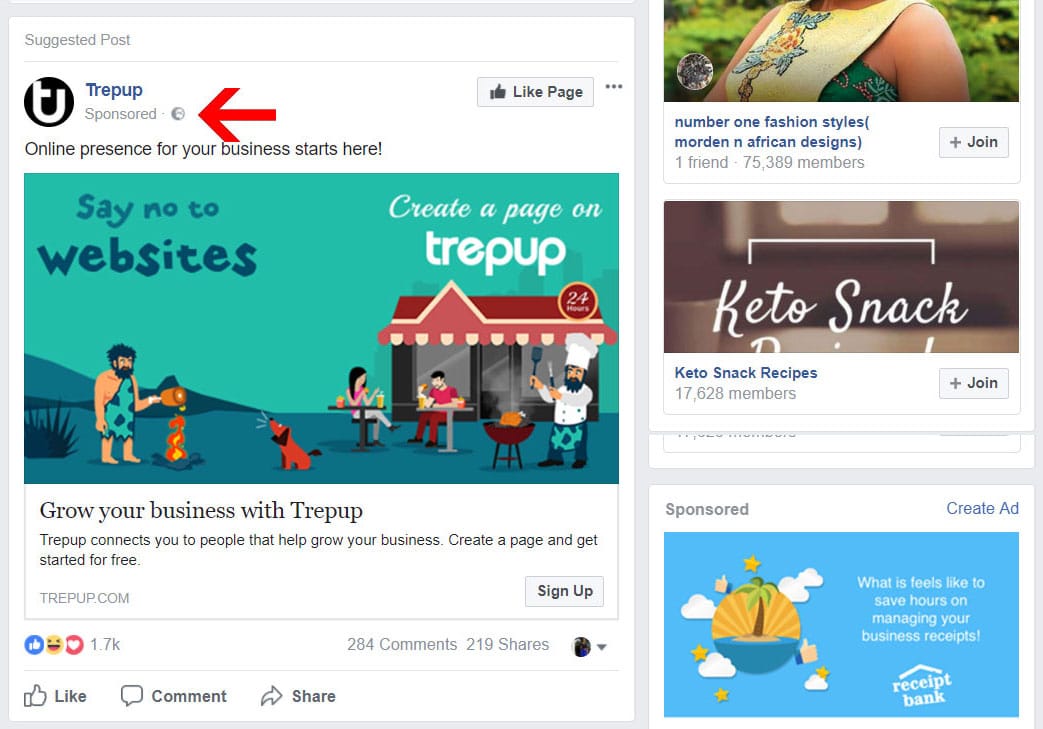 Native Facebook Ads Example